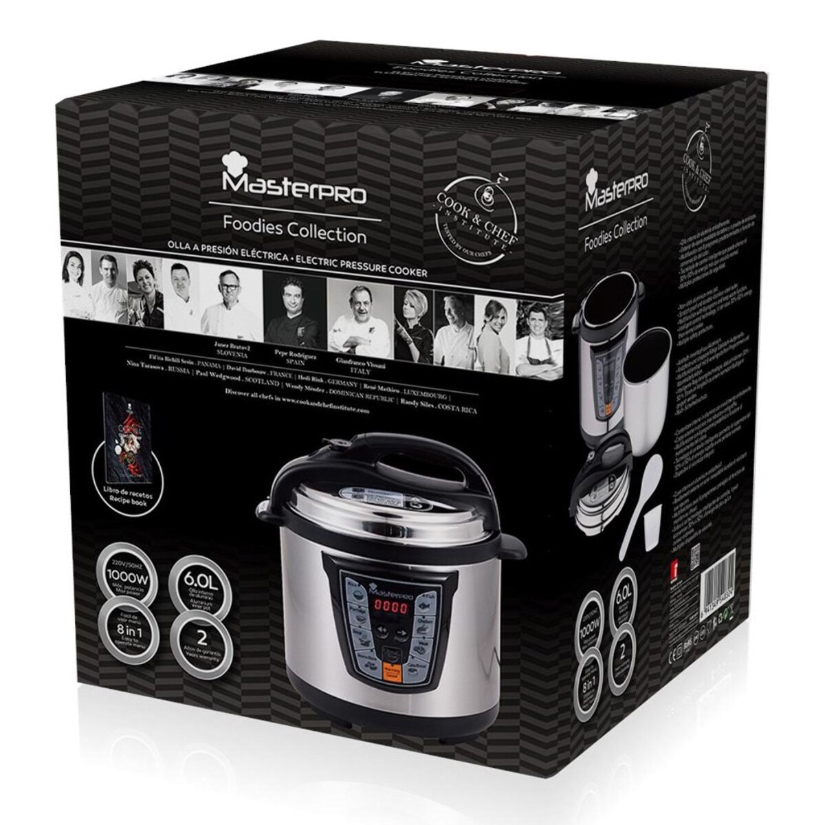 Olla presión electrica 6l 1000w foodies con 8 programas
