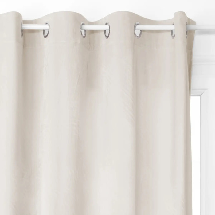 Rideau occultant "Dolce" velours gris clair 140x260cm