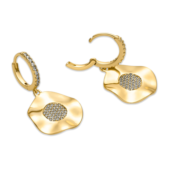 Pendientes con Circonita Brillante acabado oro 18k