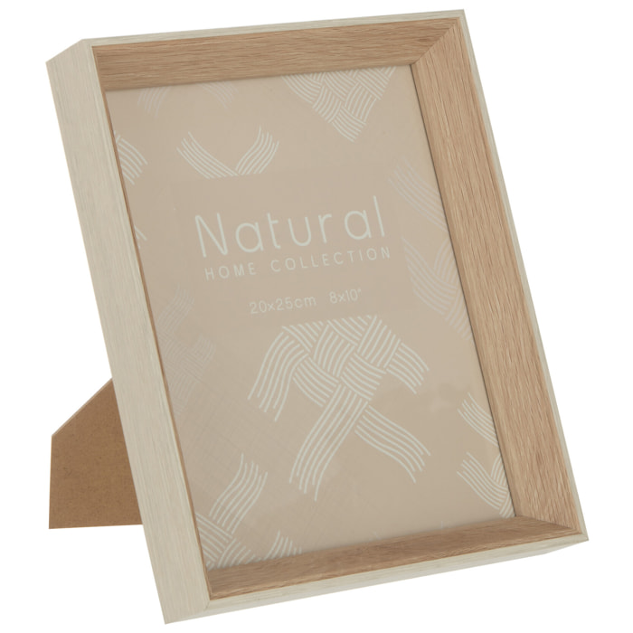 J-Line cadre photo Profondeur - bois - crème - 2 pièces