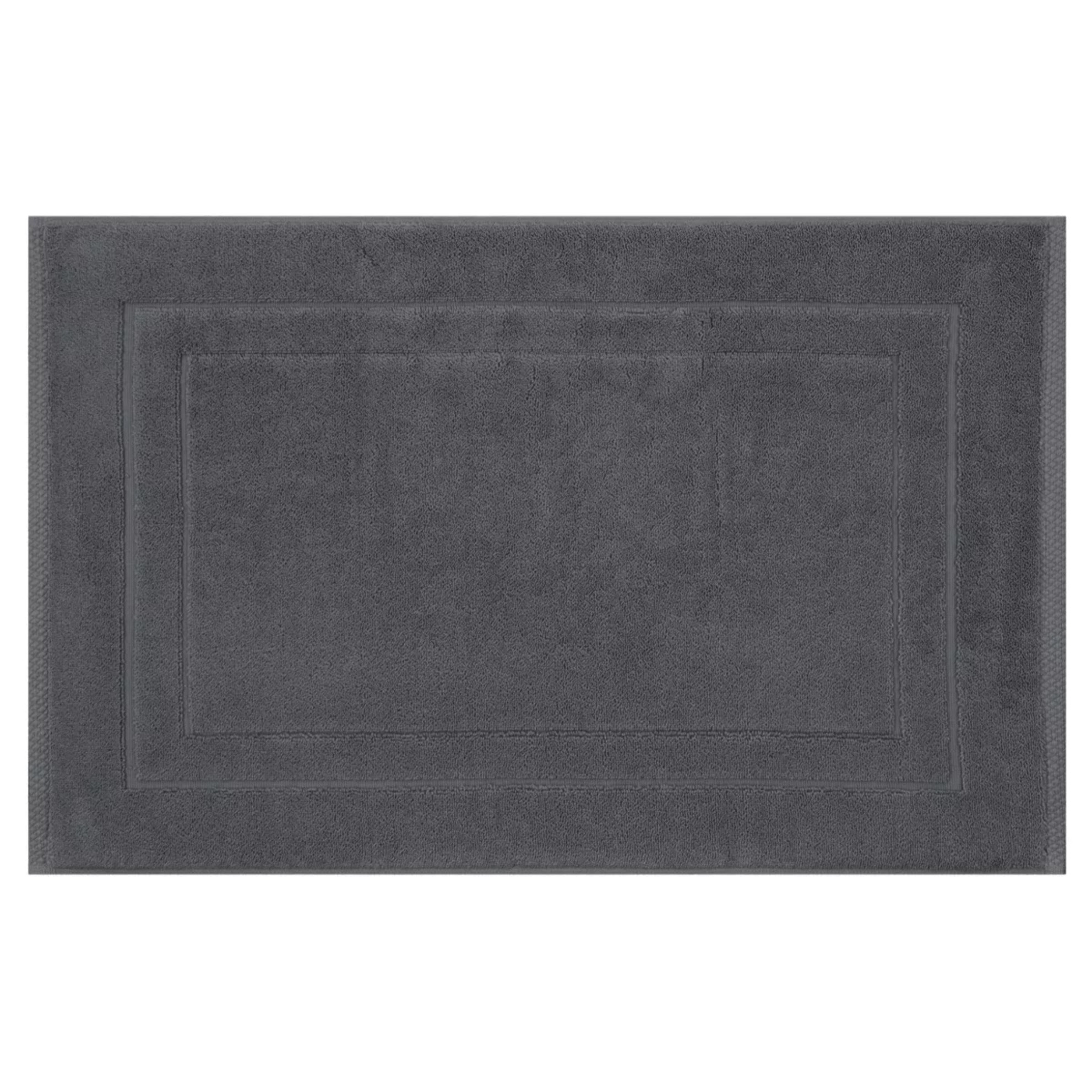 Tapis de bain pur coton 900 g/m² uni anthracite Elea carbone