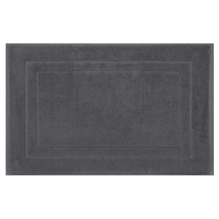 Tapis de bain pur coton 900 g/m² uni anthracite Elea carbone