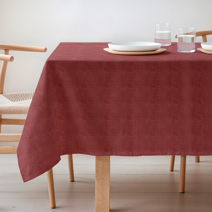 Nappe jacquard unie antitache Indra Red