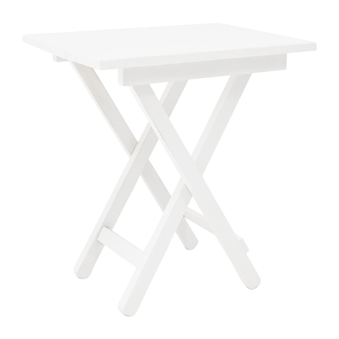 Table basse pliante en bois massif blanc 48,5x53cm Hauteur: 53 Longueur: 48.5 Largeur: 35