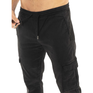 Pantalón cargo hombre Leone 1947 Apparel bolsillos laterales bloques color sarga