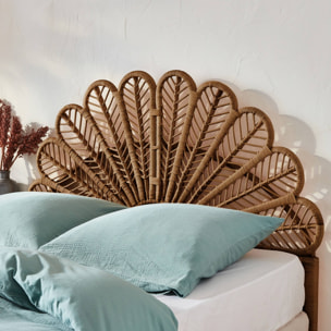 Tête de lit en rotin foncé  L 140 x P6 x H115cm