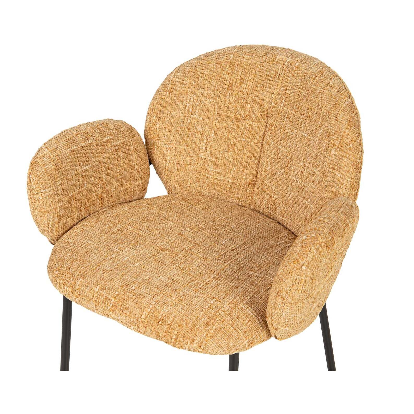 Silla Metal Poliester Amarillo Negro 59x62x80 Cm