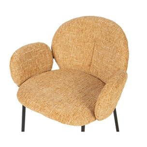 Silla Metal Poliester Amarillo Negro 59x62x80 Cm