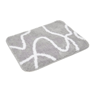 Tapis de salle de bain de 50x40 cm, lavable en machine, gris (SATDPREDWC08SE)
