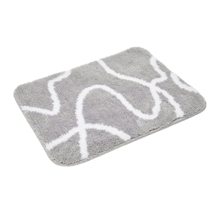 Tapis de salle de bain de 50x40 cm, lavable en machine, gris (SATDPREDWC08SE)