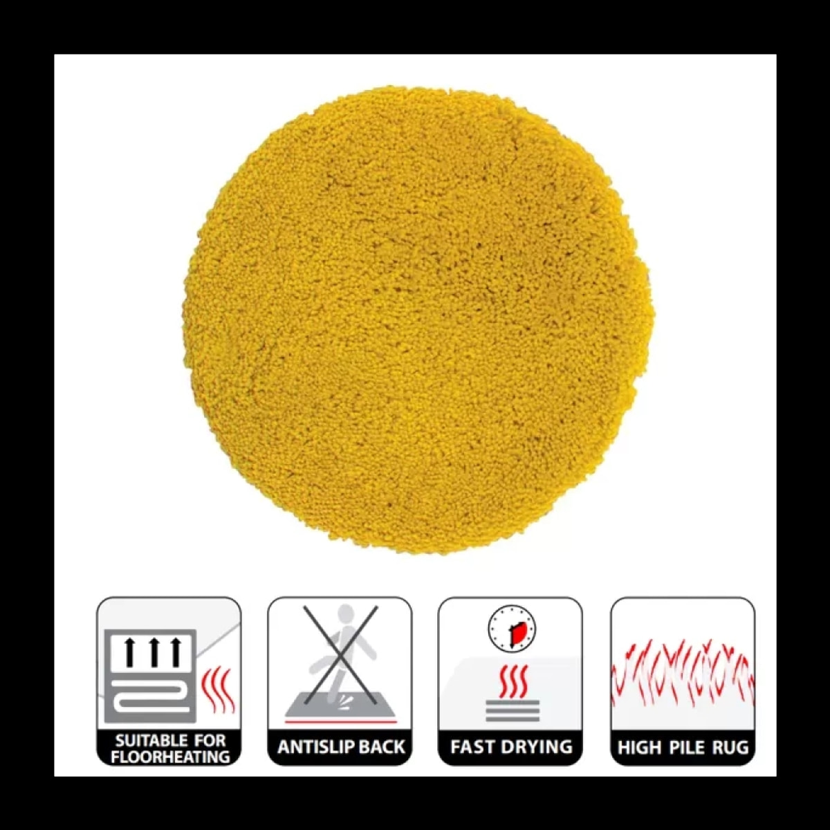 Tapis de bain rond microfibre HIGHLAND Safran Spirella