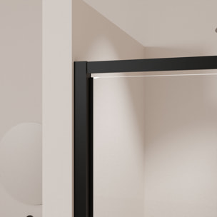 Porte de douche Coulissante Noir 100x185cm - Extensible de 98.5 à 112.5cm - BLACK SLIDE 100