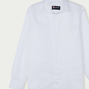 Camicia Uomo 1 Bottone Francese Slim Jacquard Fantasia Bianco