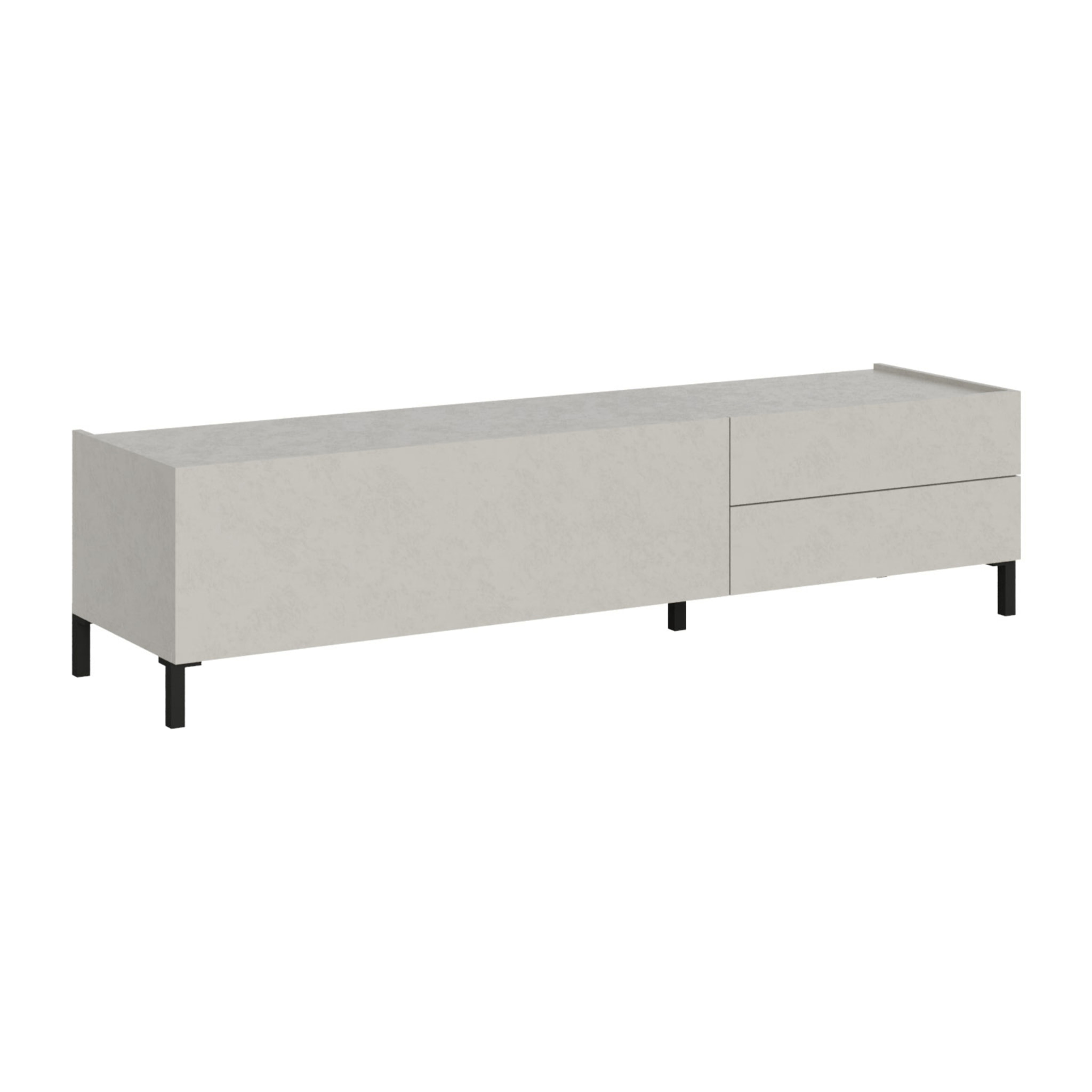 Porta TV 1 ribalta/2 cassetti 160x42x40 cm Solaria cashmere