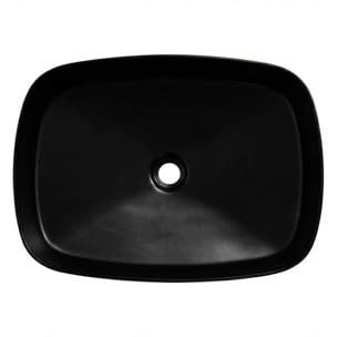 Vasque à poser rectangulaire 50 x 37,5 cm - noir mat - sans trop-plein - PixL Ceramia