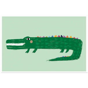 Affiche enfant crocodile vert  Affiche seule