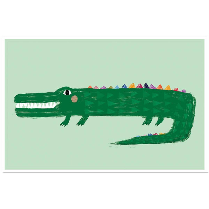 Affiche enfant crocodile vert  Affiche seule