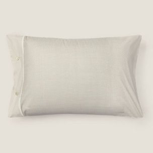 Funda de almohada de algodón 180 hilos cuadros vichy Gropat color gris piedra 100% Algodón