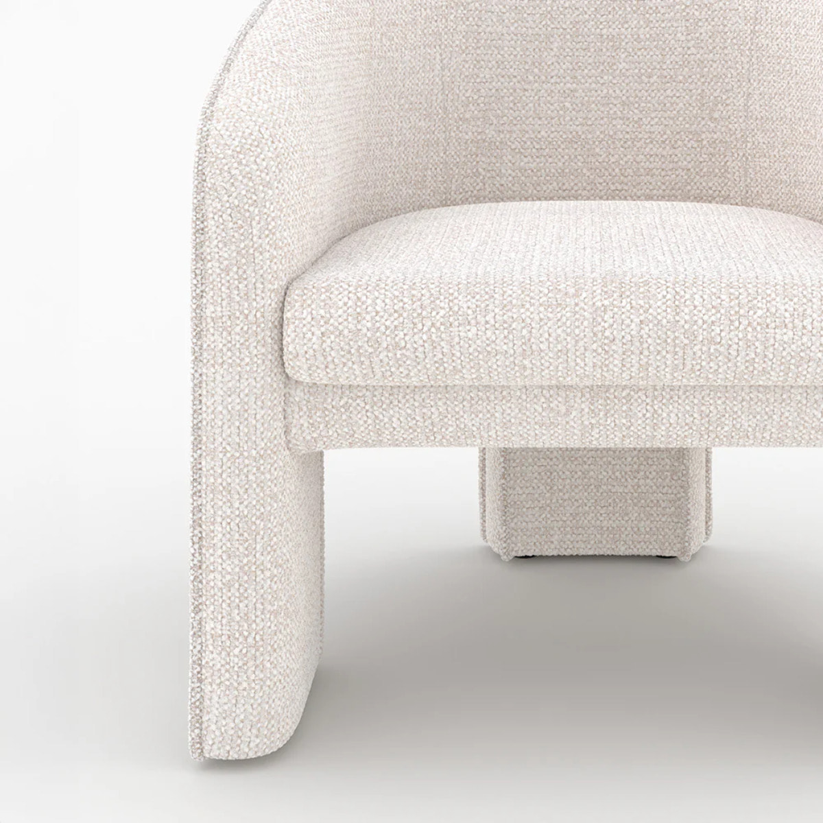 Fauteuil en tissu texturé crème - Nelia