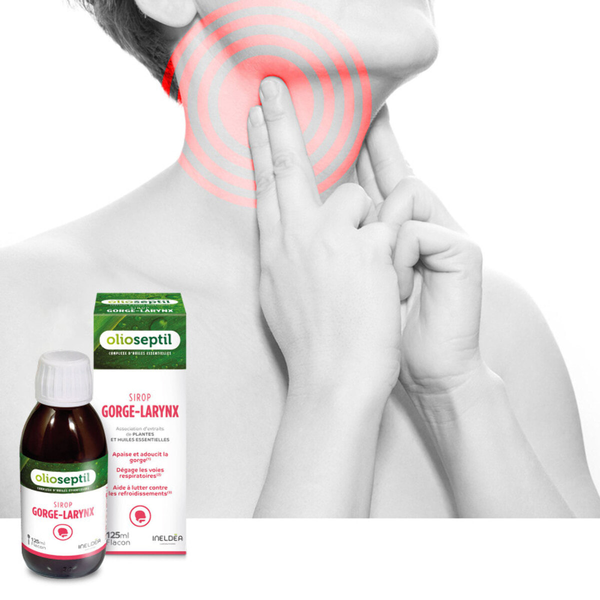 OLIOSEPTIL - Sirop Gorge-Larynx - Association d'extraits et d'huile essentielles de plantes - Apaise les voies respiratoires - Aide à lutter contre les refroidissements - Lot de 3