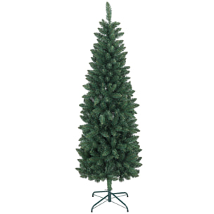 Árbol de Navidad Estrecho 180 cm Árbol de Navidad Tipo Lápiz con Base Plegable y 479 Ramas para Dormitorio Oficina Verde