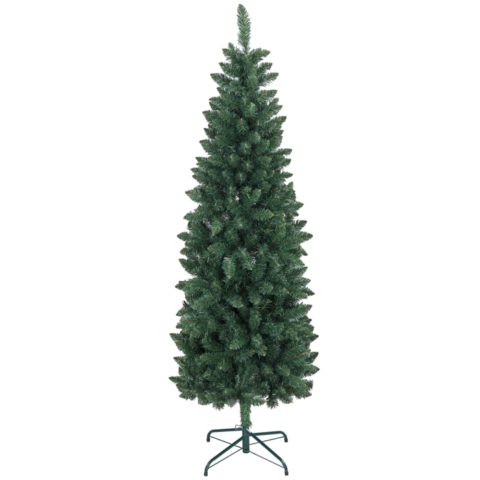 Árbol de Navidad Estrecho 180 cm Árbol de Navidad Tipo Lápiz con Base Plegable y 479 Ramas para Dormitorio Oficina Verde