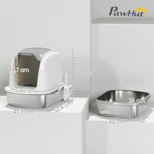 Maison de toilette fermée bac acier inox filtre désodorisant pelle