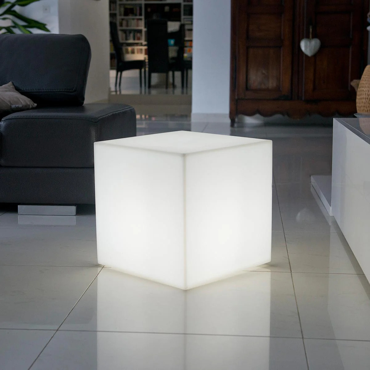 Cube lumineux filaire blanc CARRY 40cm