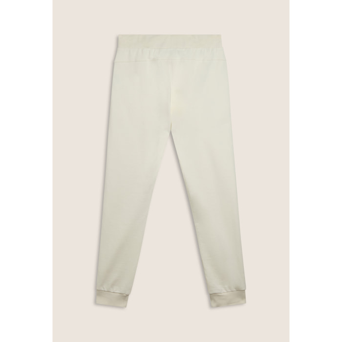 Pantaloni in felpa di cotone con fondo e vita in costina