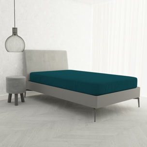 LENZUOLO SOTTO CON ANGOLI MAX COLOR, 100% COTONE MADE IN ITALY - PIAZZA E MEZZA FRANCESE