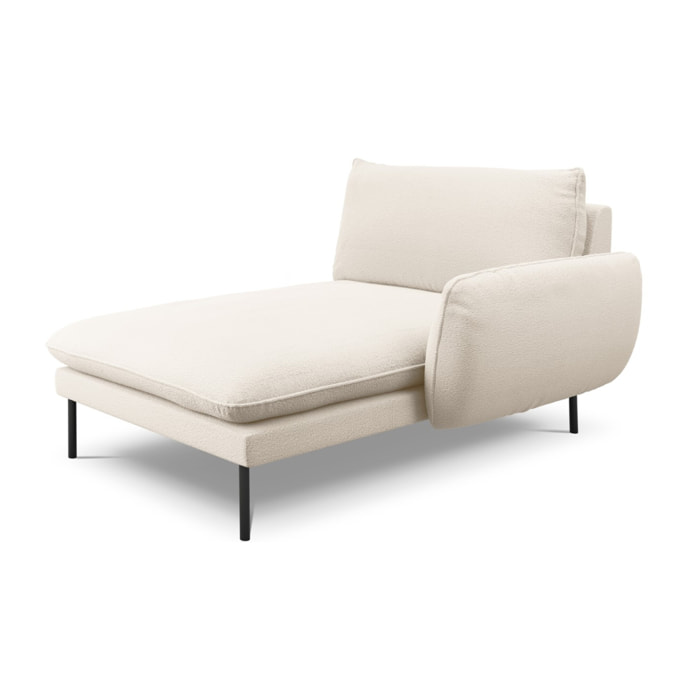 Méridienne droite "Vienna" en bouclé beige