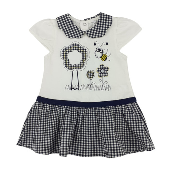 ABITINO JERSEY BIANCO E VICHY BLU APINA