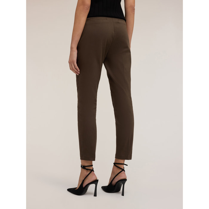 Motivi - Pantalones skinny de algodón técnico - Verde militare