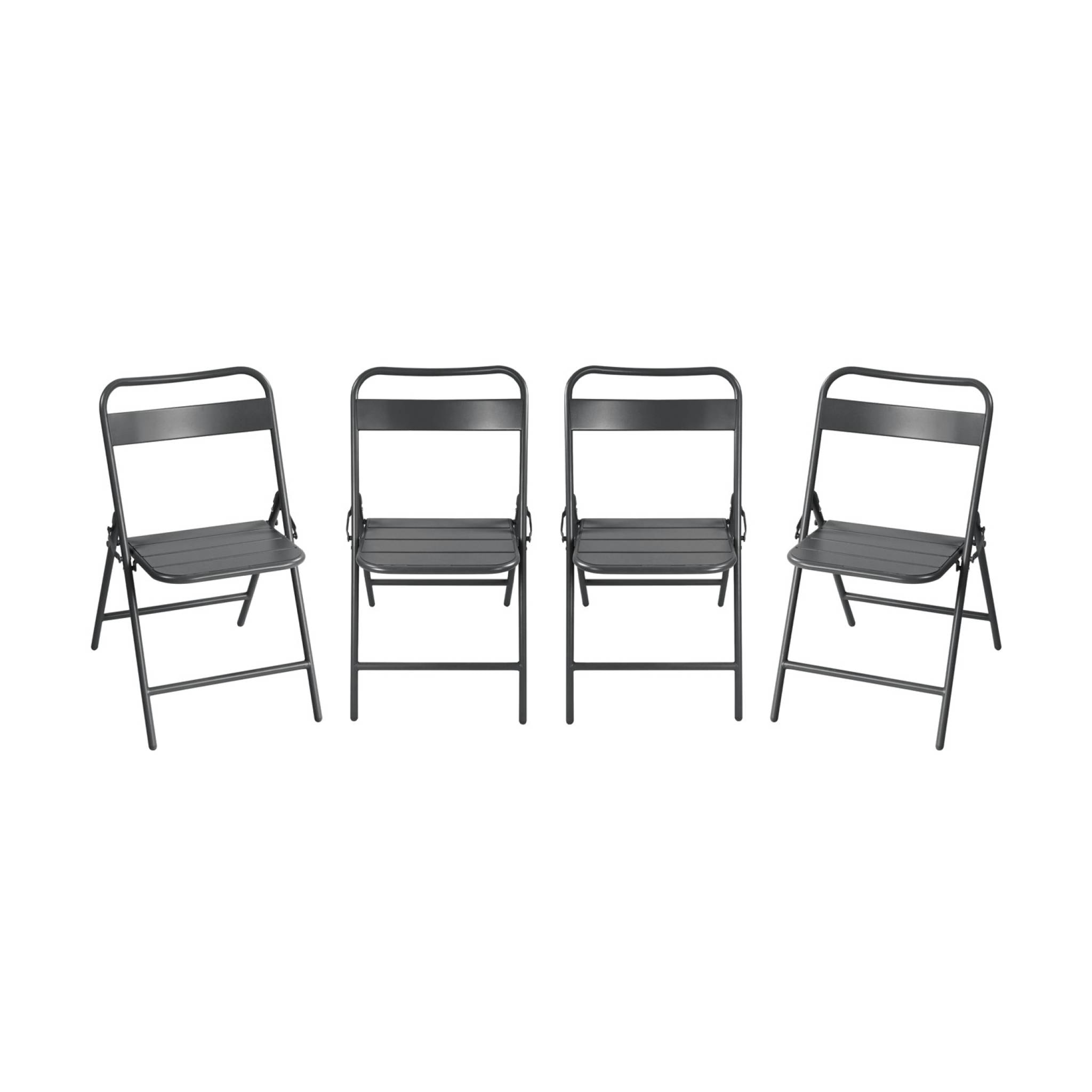Chaise de jardin pliante acier (lot de 4) AMÉLIA