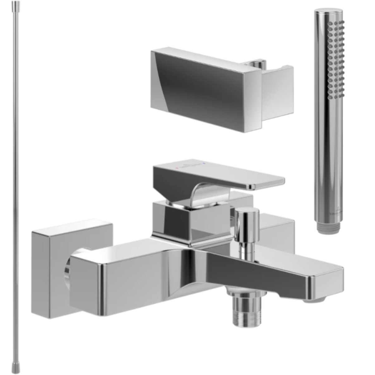 Pack mitigeur baignoire mécanique VILLEROY ET BOCH Architectura Square avec ensemble