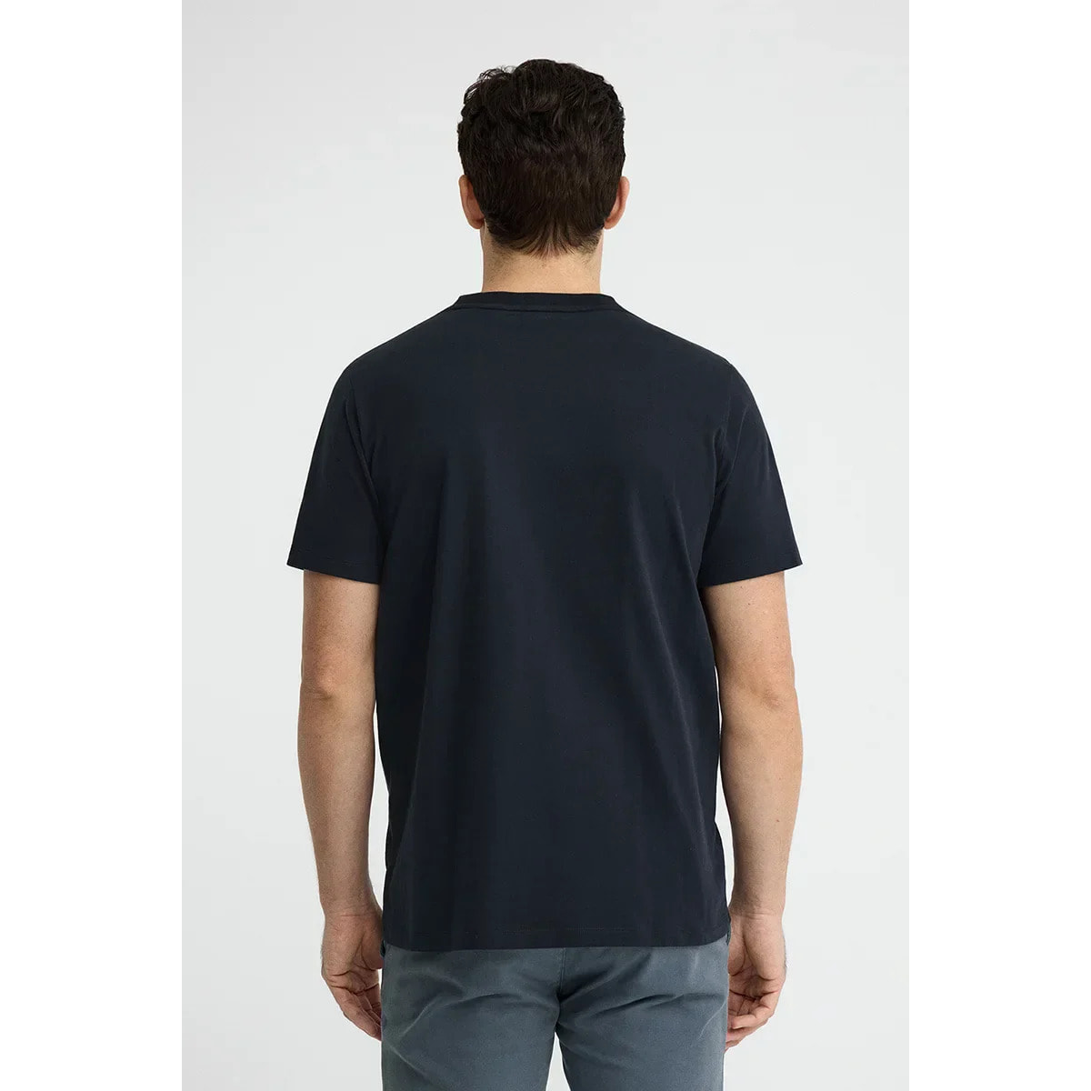 Camiseta azul marino de corte recto con parche Polo Club