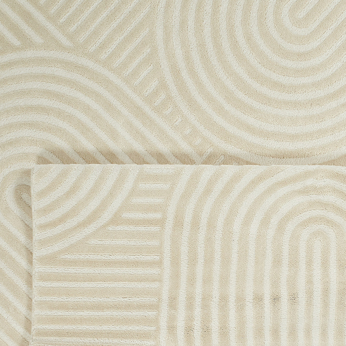 BIANCA - Tapis motif en relief crème