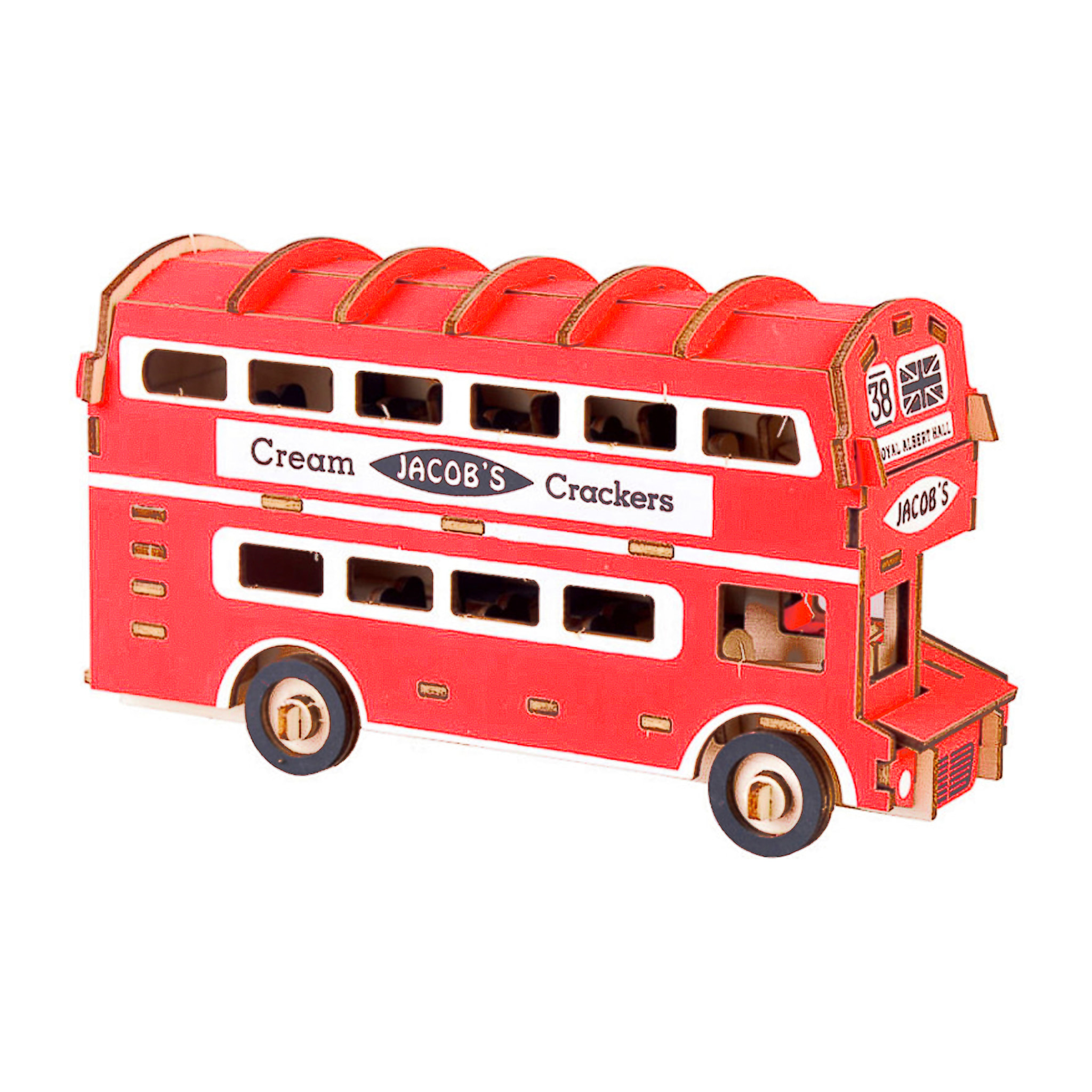 Puzzle 3D in legno. Autobus a due piani. 94 pezzi.