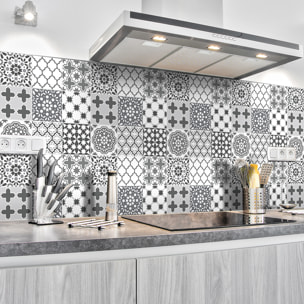 Stickers muraux - Sticker Mural Carrelage adhésif Cuisine Salle de Bain - 30 STICKERS CARREAUX DE CIMENT AZULEJOS THIBO