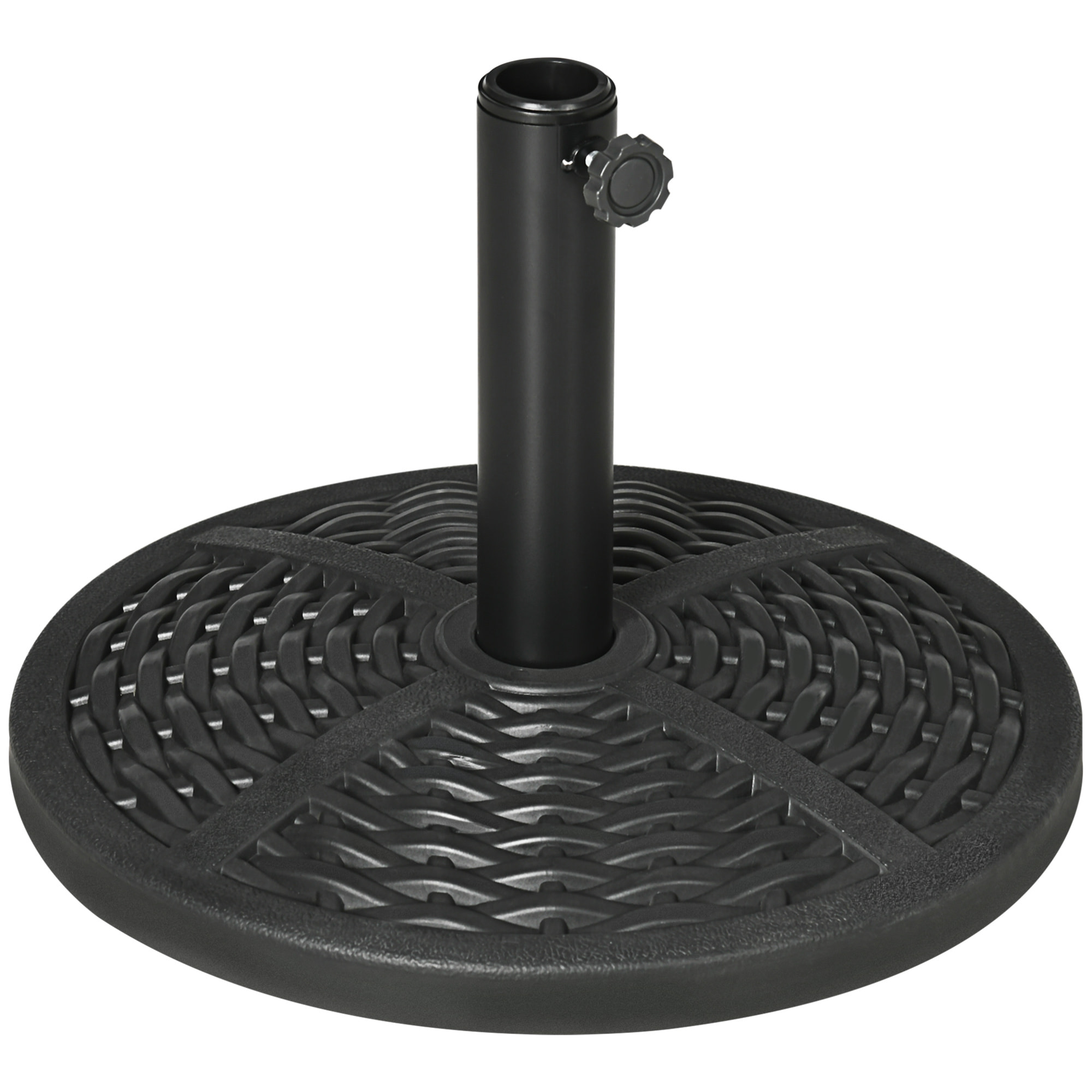 Base de Sombrilla Redonda Soporte para Parasol con Relleno de Cemento Peso 9,5 kg para Poste de Parasol de Ø38/48 mm Negro