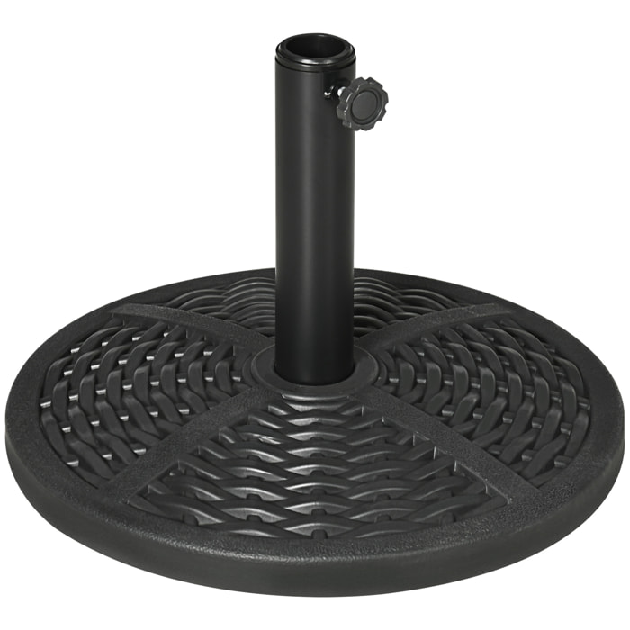 Base de Sombrilla Redonda Soporte para Parasol con Relleno de Cemento Peso 9,5 kg para Poste de Parasol de Ø38/48 mm Negro