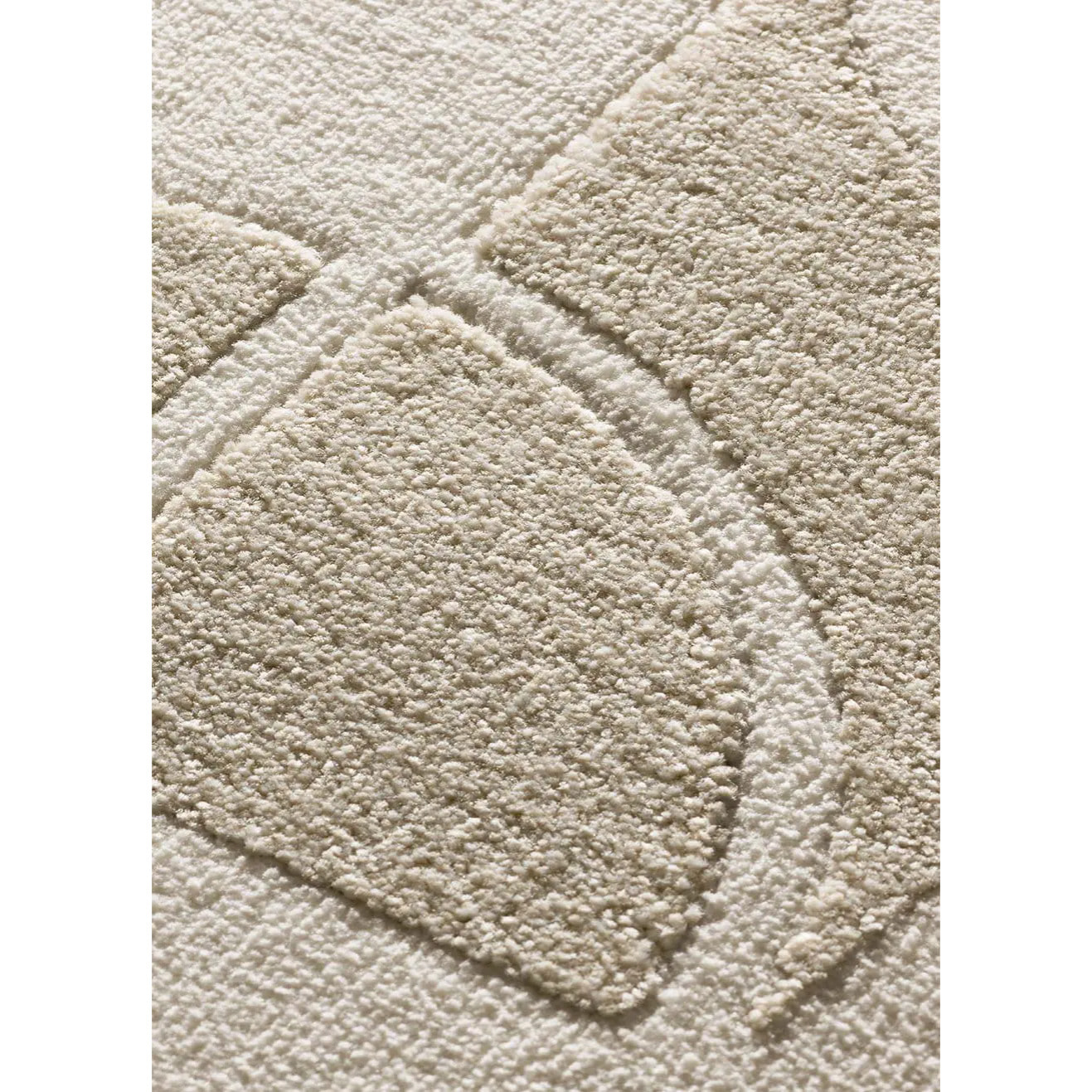 FLORA Alfombra geométrica con relieve en tonos blanco y beige, varias medidas disponibles