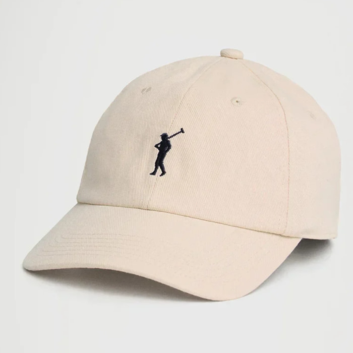 Gorra beige claro de seis paneles con logo Rigby Go