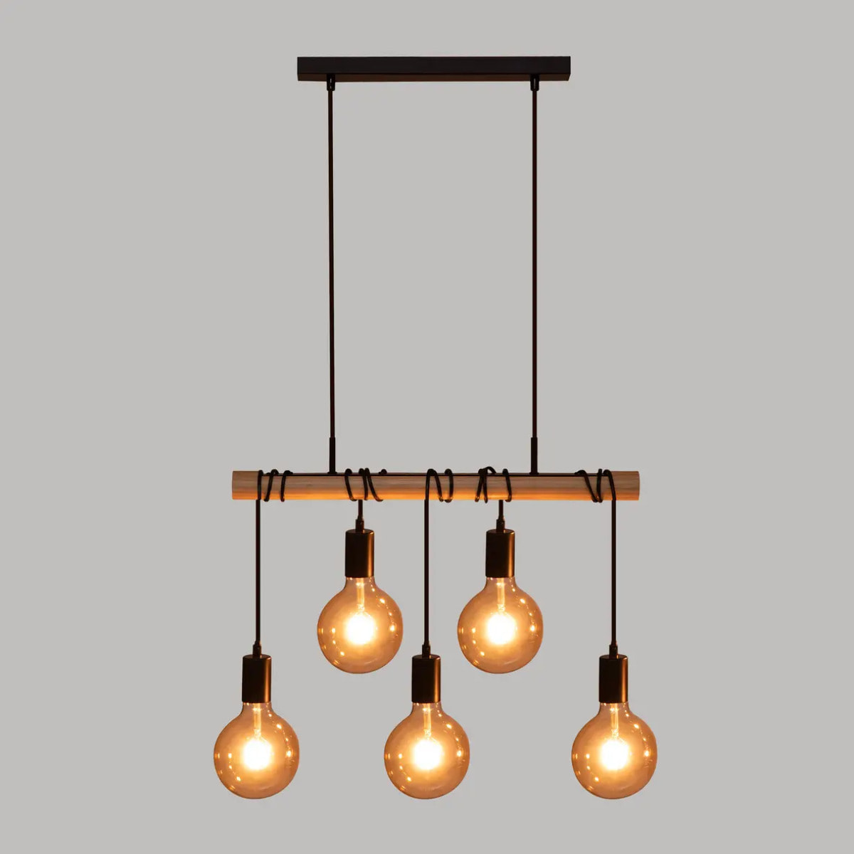 Suspension "Jake" métal noir H120cm