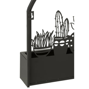 J-Line cache-pot murale Cactus - métal - noir - Ø 7.5 cm
