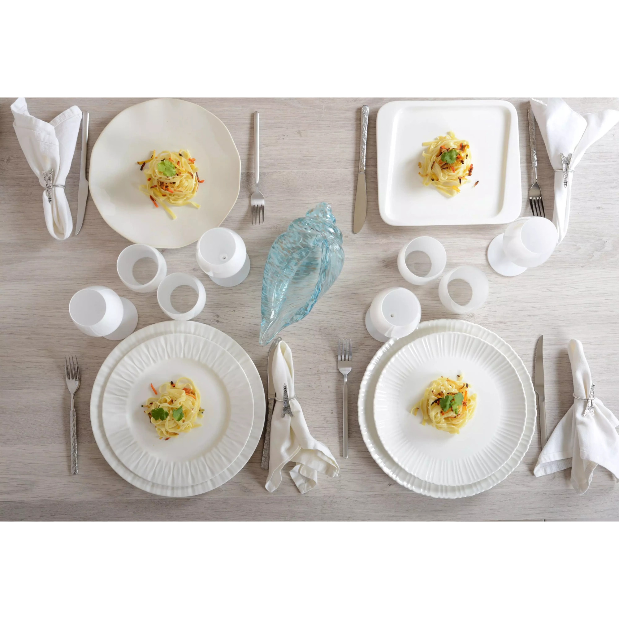 Lot de 6 ASSIETTE CREUSE BLANCHE LILIA 20.3X20.3X4.3CM