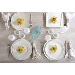 Lot de 6 ASSIETTE CREUSE BLANCHE LILIA 20.3X20.3X4.3CM