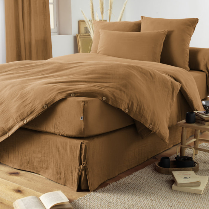 Pack housse de couette "Gaïa" "Gaze de Coton" 4 Pièces - Gaïa Camel