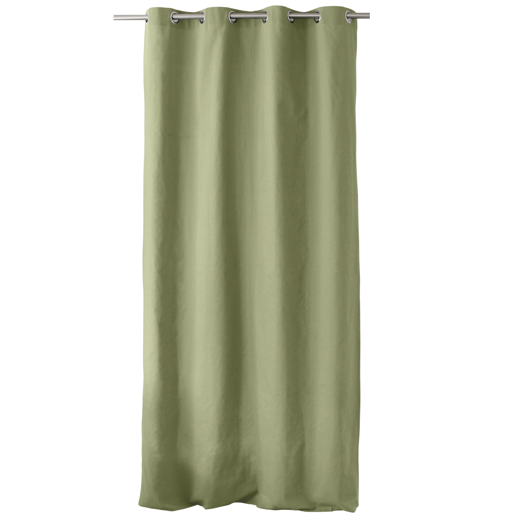 Rideau coloré en pur coton 8 œillets - Vert Olive