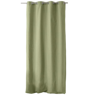 Rideau coloré en pur coton 8 œillets - Vert Olive